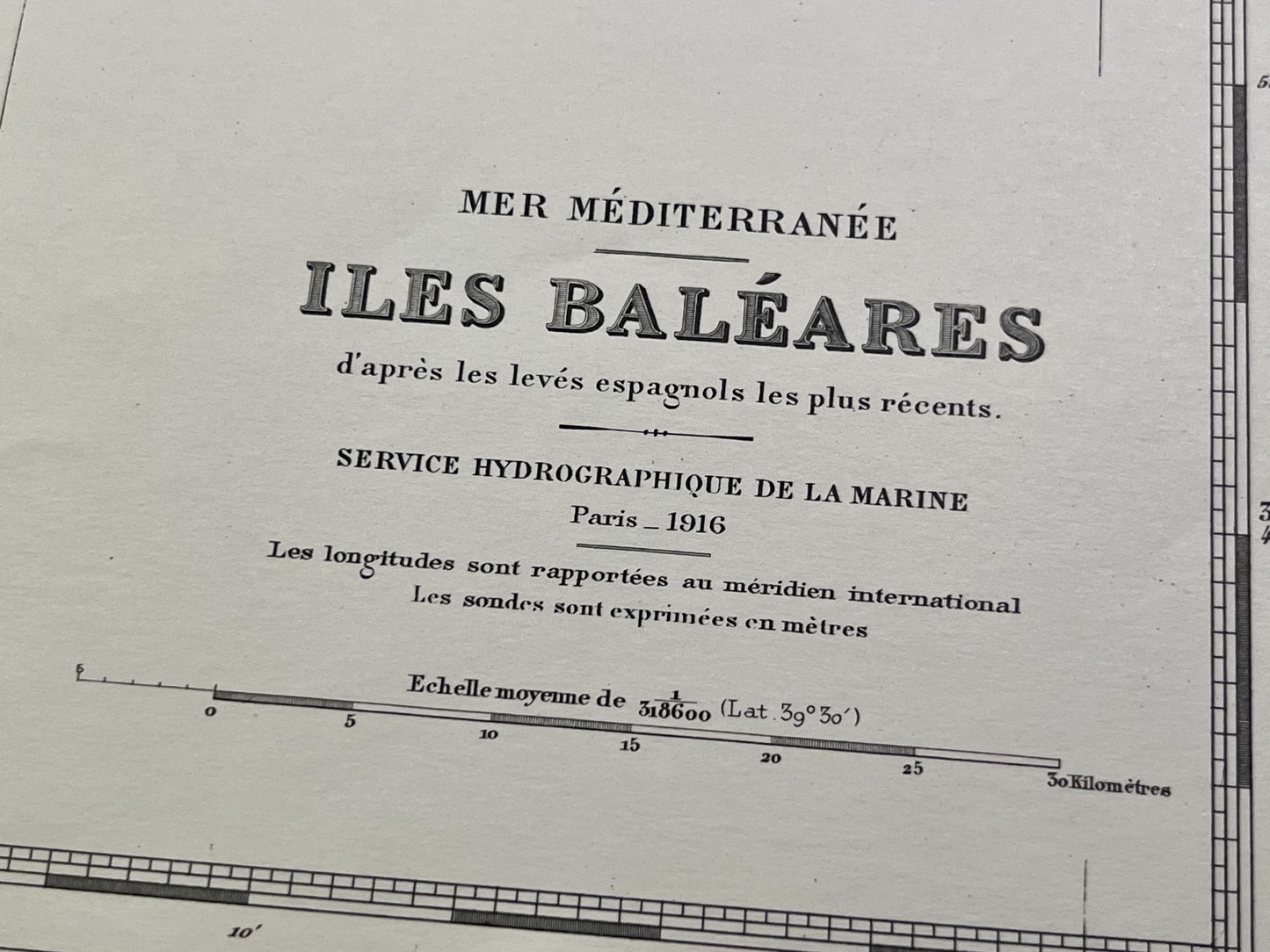 Carte marine ancienne Baleares