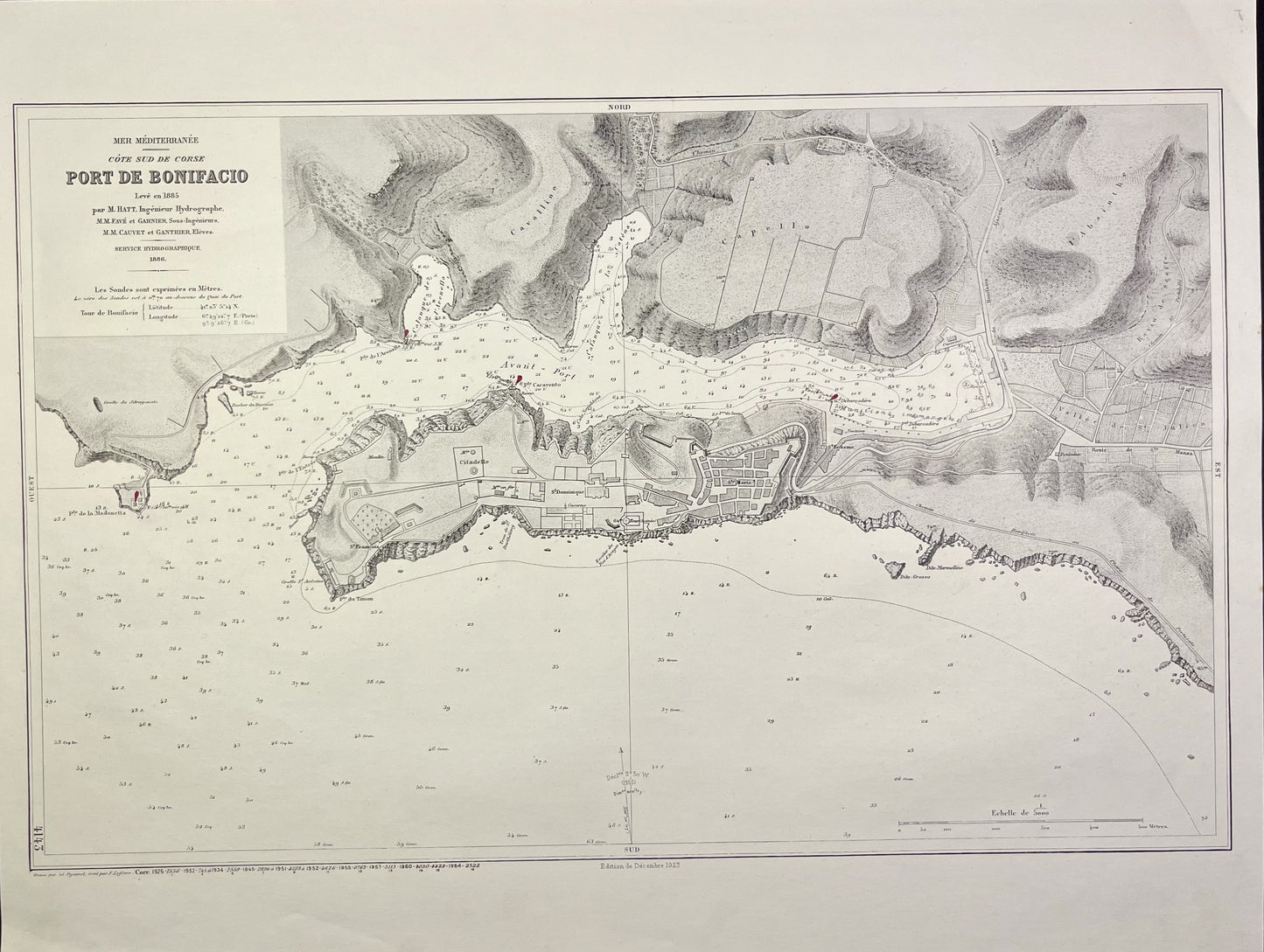Carte marine ancienne Bonifacio