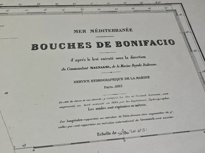 Carte marine ancienne Bouches Bonifacio