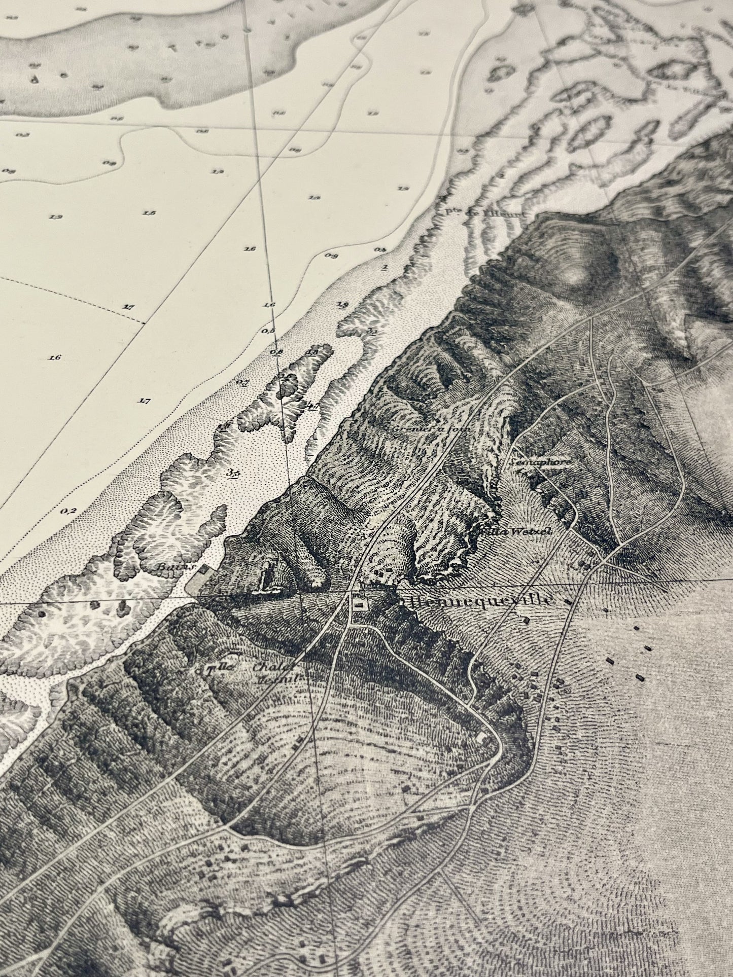 Carte marine ancienne Calvados Trouville