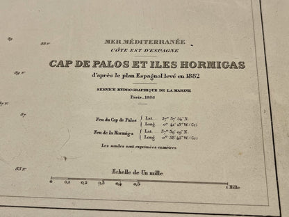 Carte marine ancienne Cap de Palos et Iles Hormigas