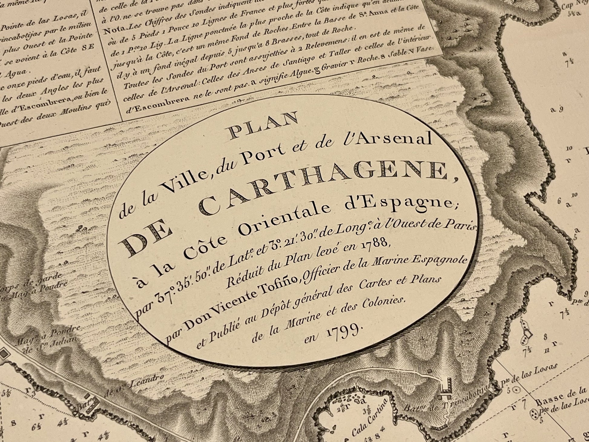 Carte marine ancienne Carthagene