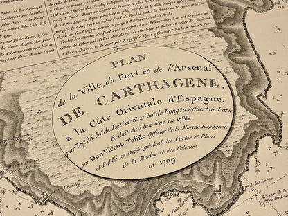 Carte marine ancienne Carthagene