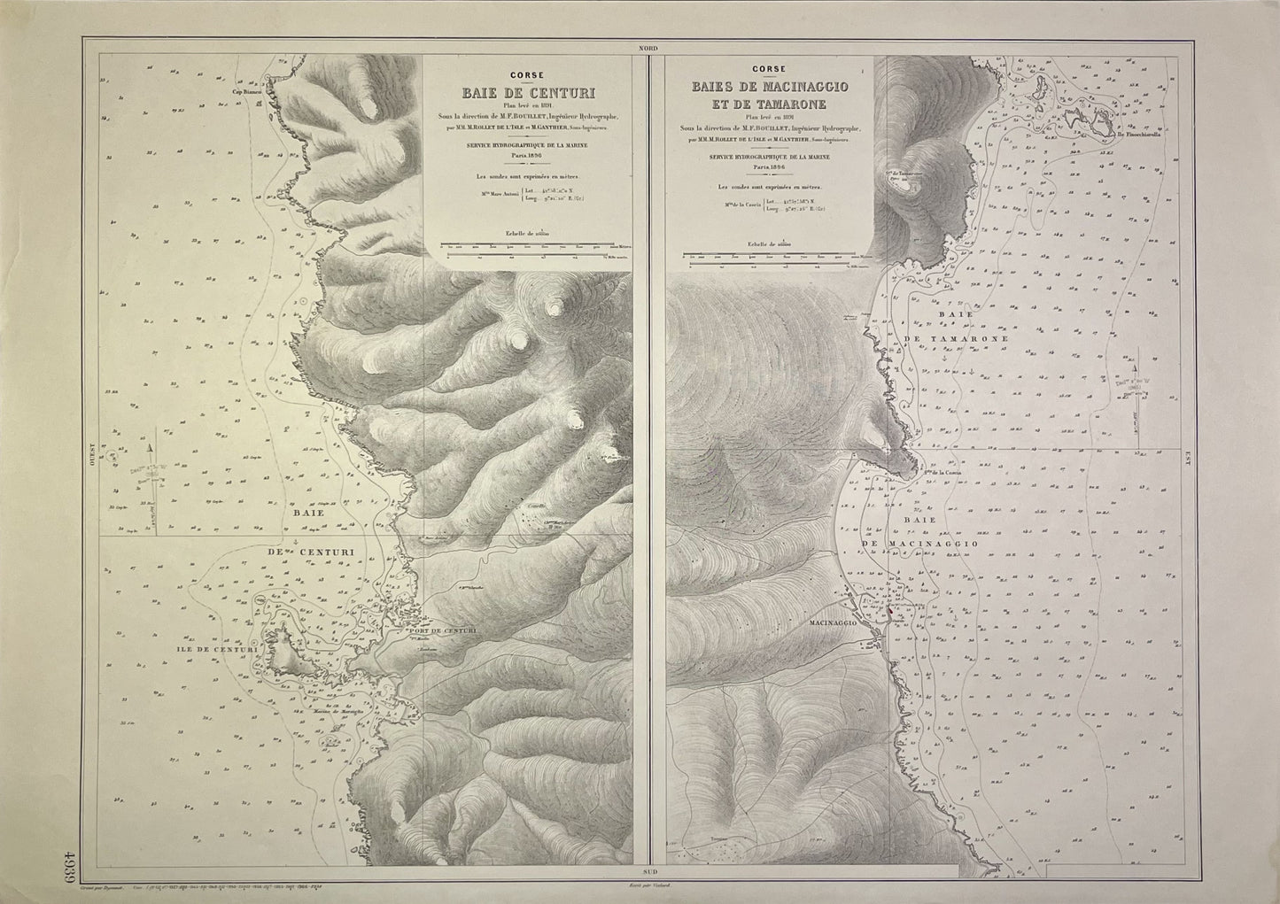 Carte marine ancienne Centuri Macinaggio Tamarone