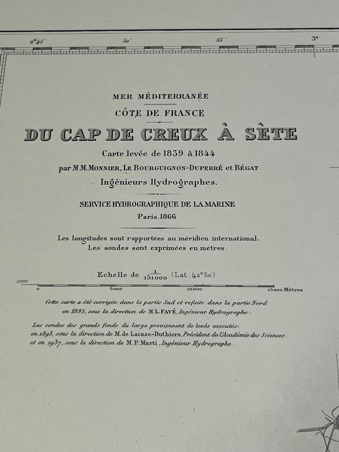 Carte marine ancienne Cote Amethyste