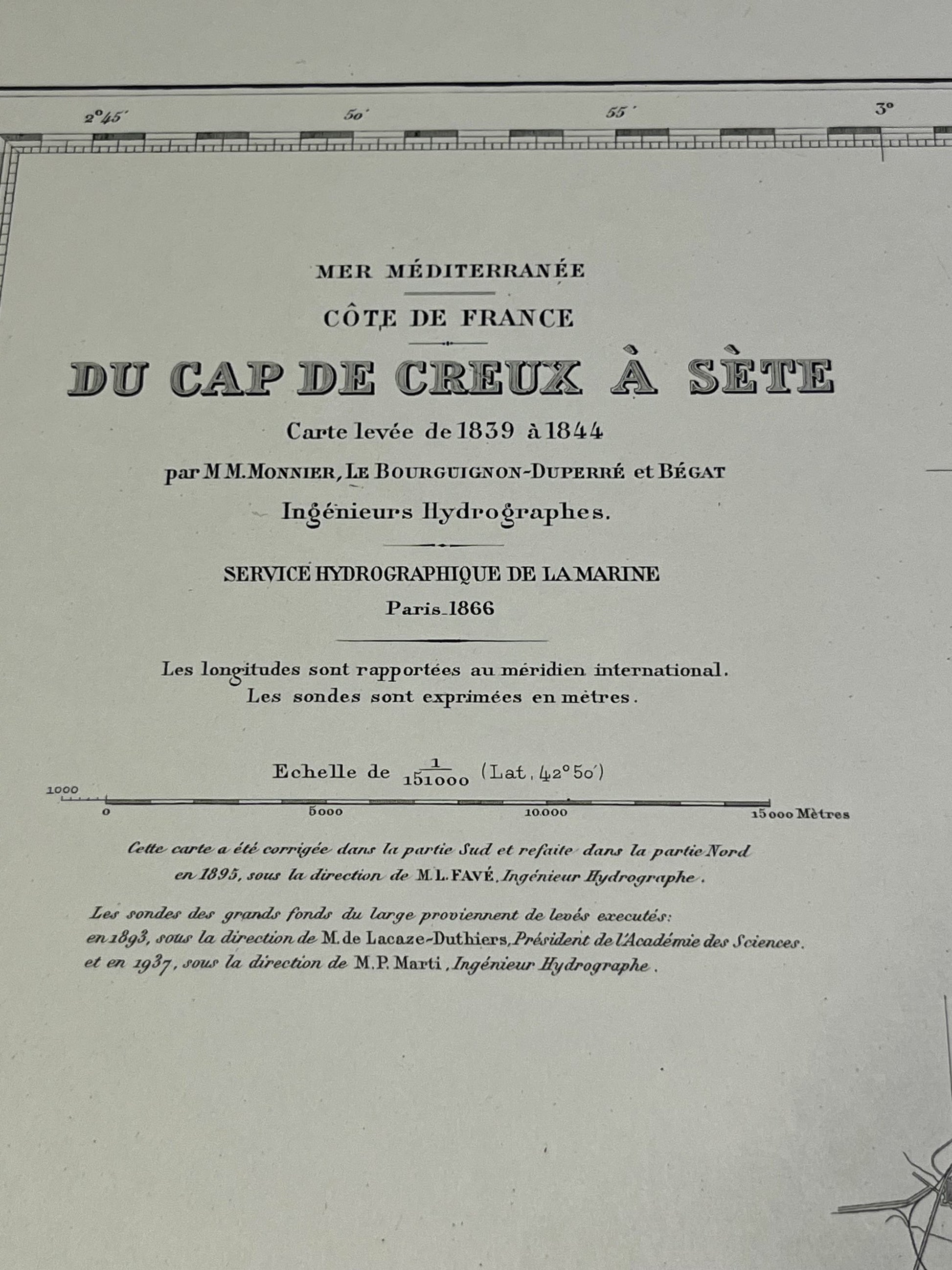 Carte marine ancienne Cote Amethyste