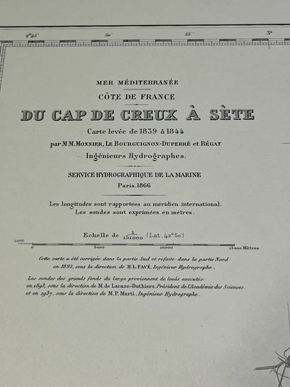 Carte marine ancienne Cote Amethyste