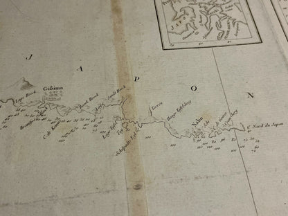 Carte marine ancienne Cote Japon