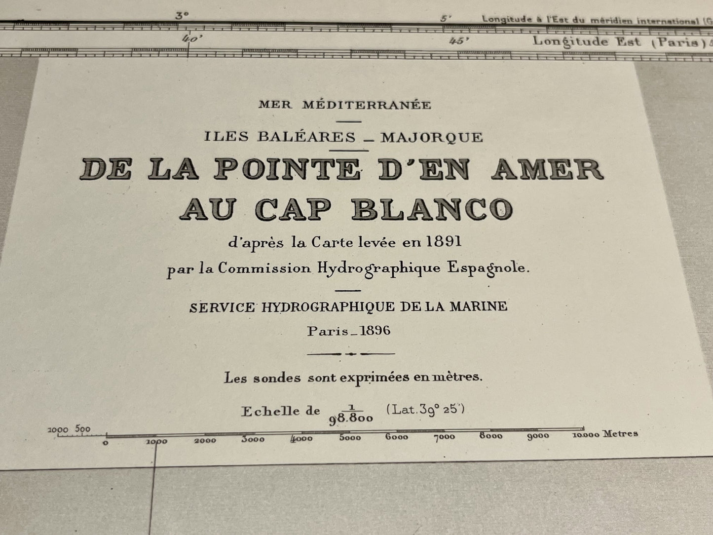 Carte marine ancienne Cote Sud Majorque