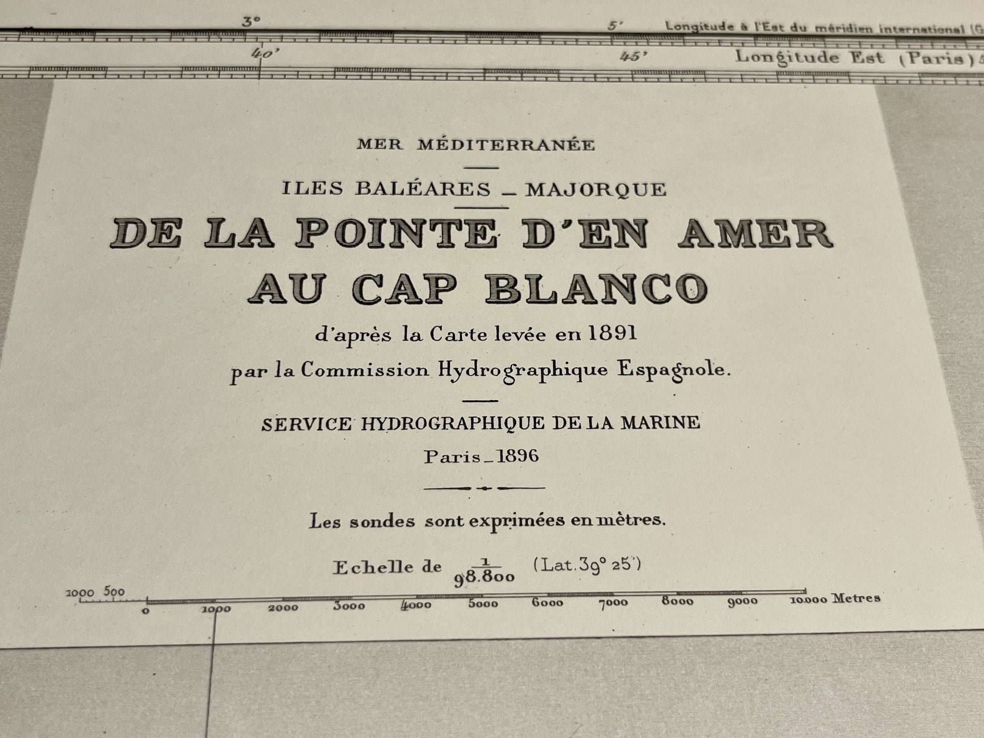 Carte marine ancienne Cote Sud Majorque