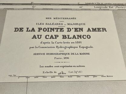 Carte marine ancienne Cote Sud Majorque