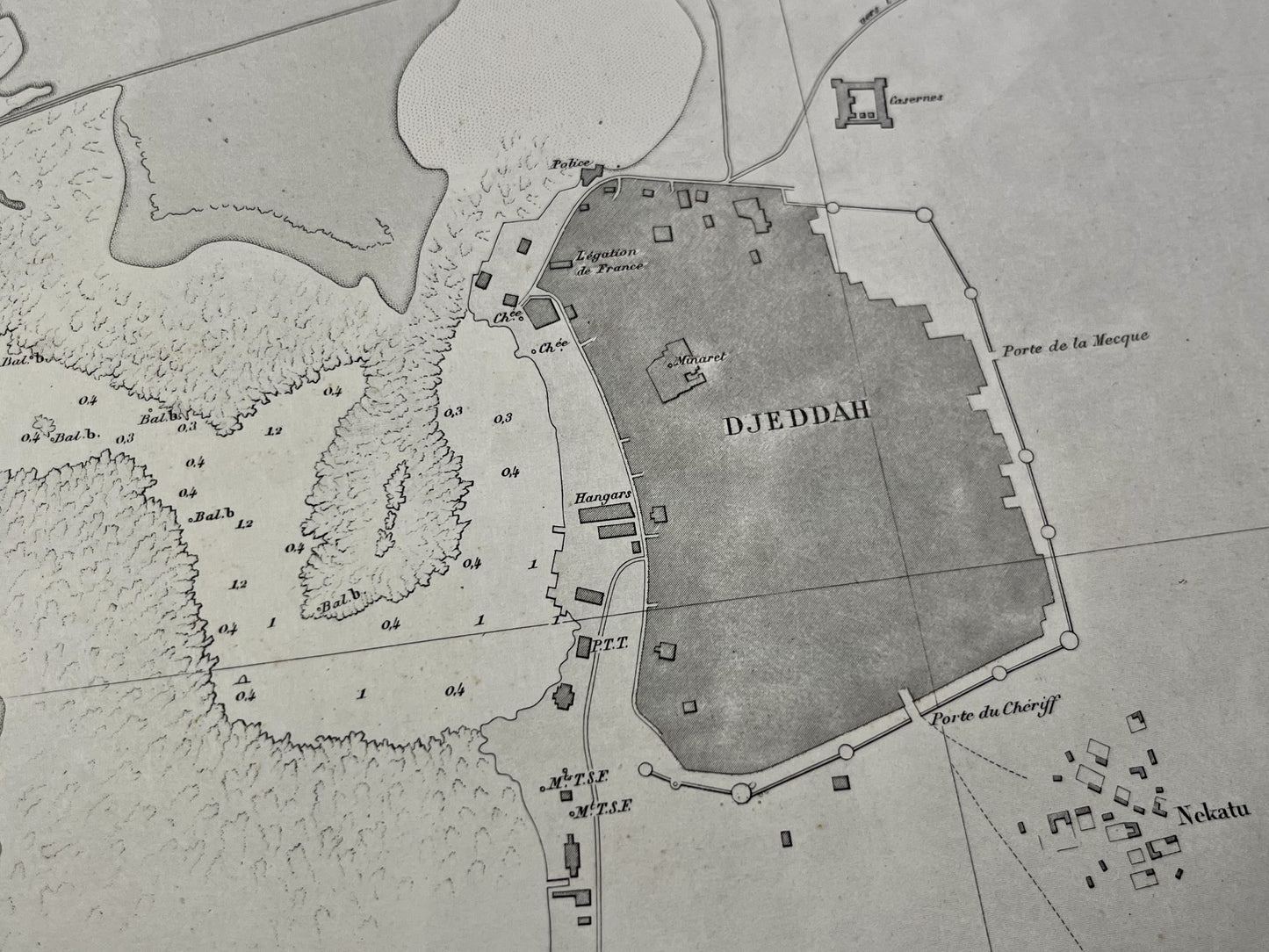 Carte marine ancienne Djeddah Mer Rouge