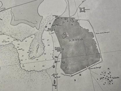 Carte marine ancienne Djeddah Mer Rouge