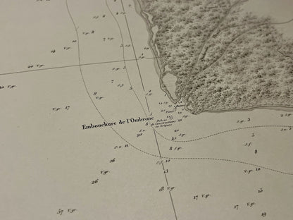 Carte marine ancienne Embouchure Ombrone