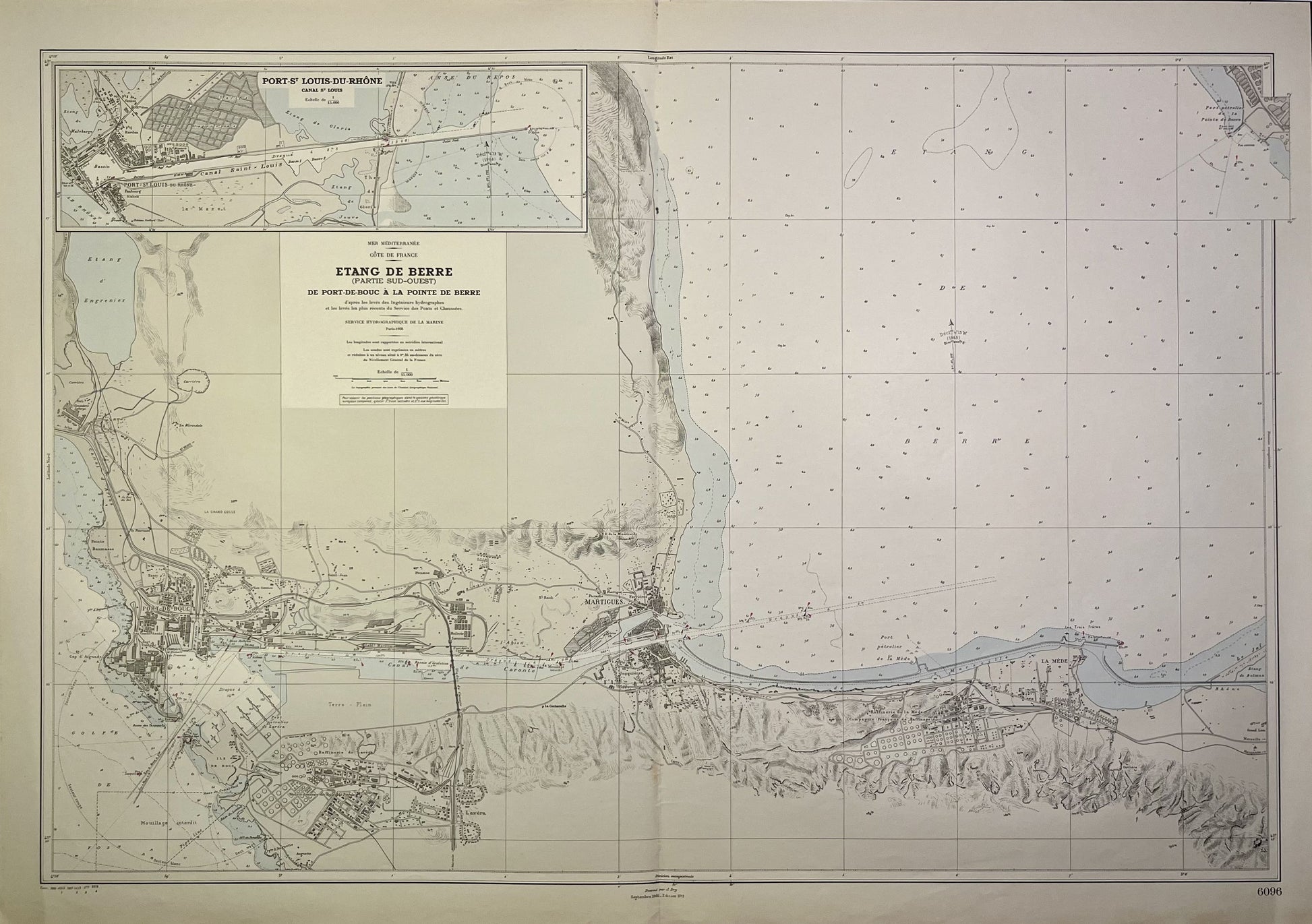 Carte marine ancienne Etang Berre