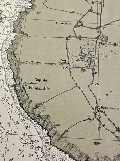 Carte marine ancienne Flamanville