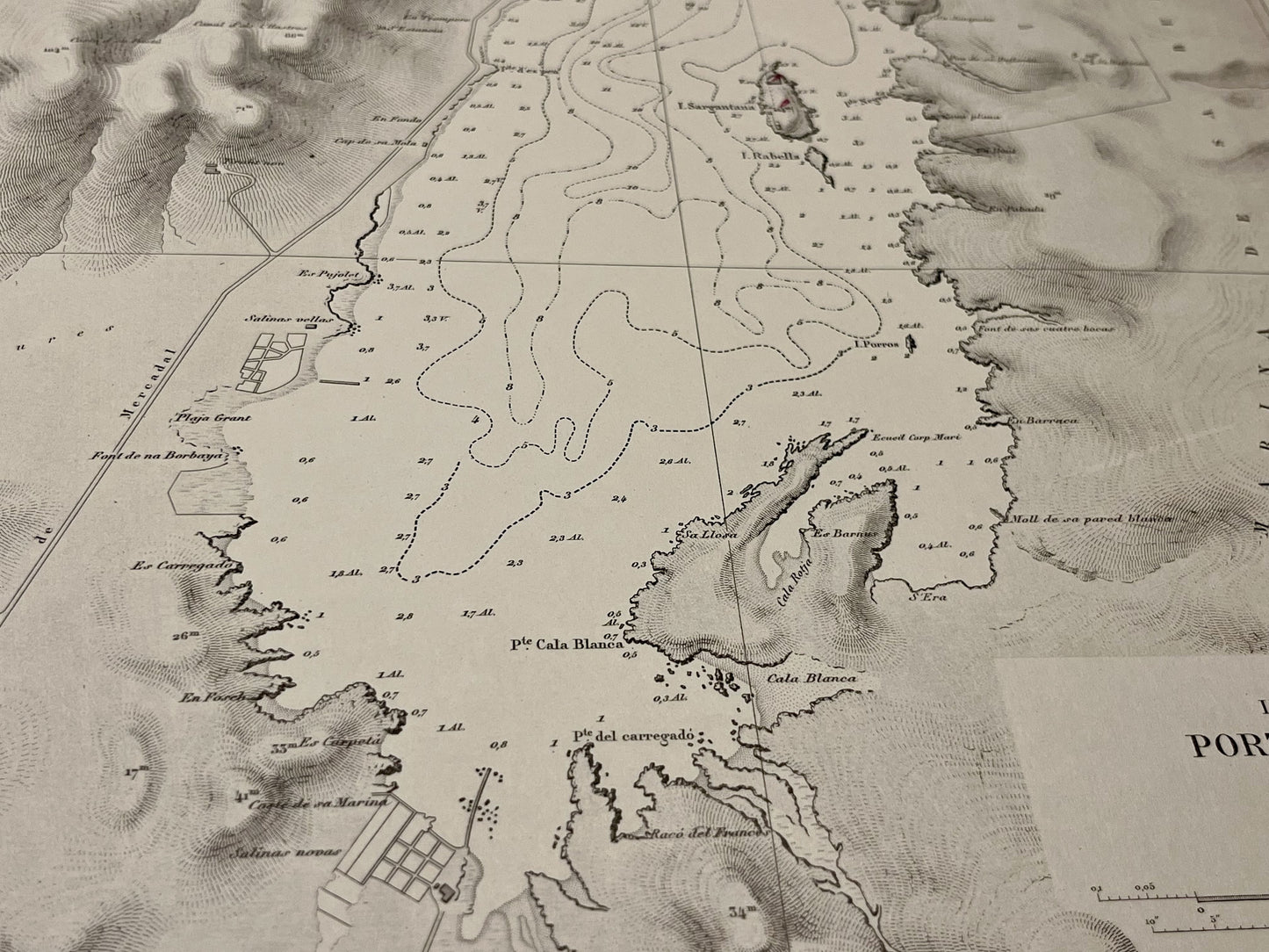 Carte marine ancienne Fornells Minorque