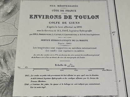 Carte marine ancienne Golfe de Giens Toulon