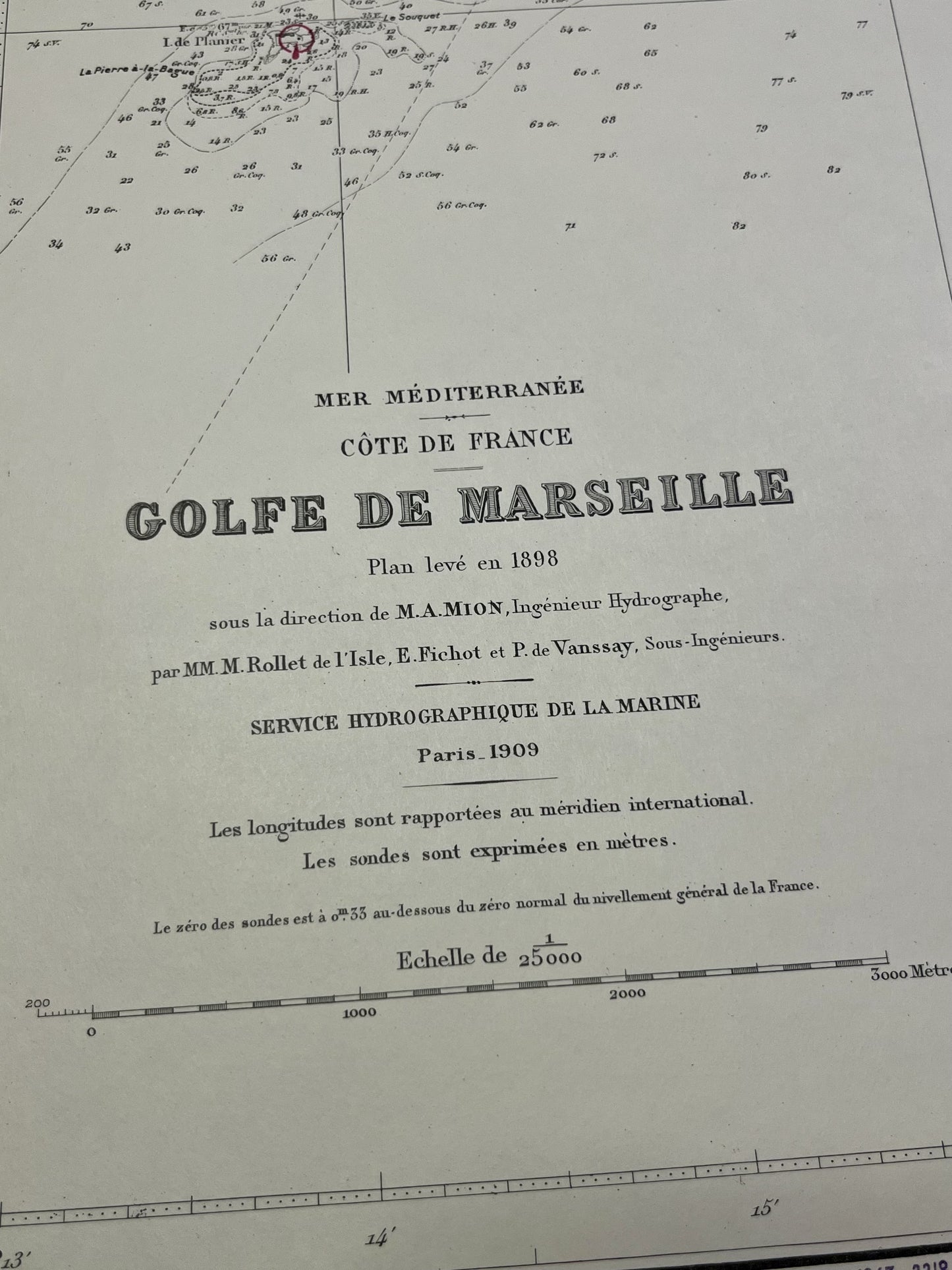 Carte marine ancienne Golfe de Marseille
