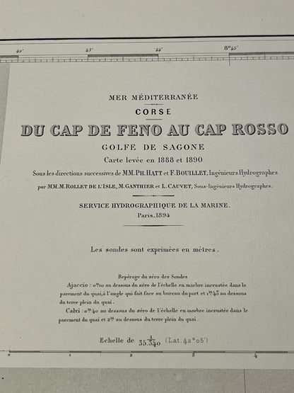 Carte marine ancienne Golfe de Sagone