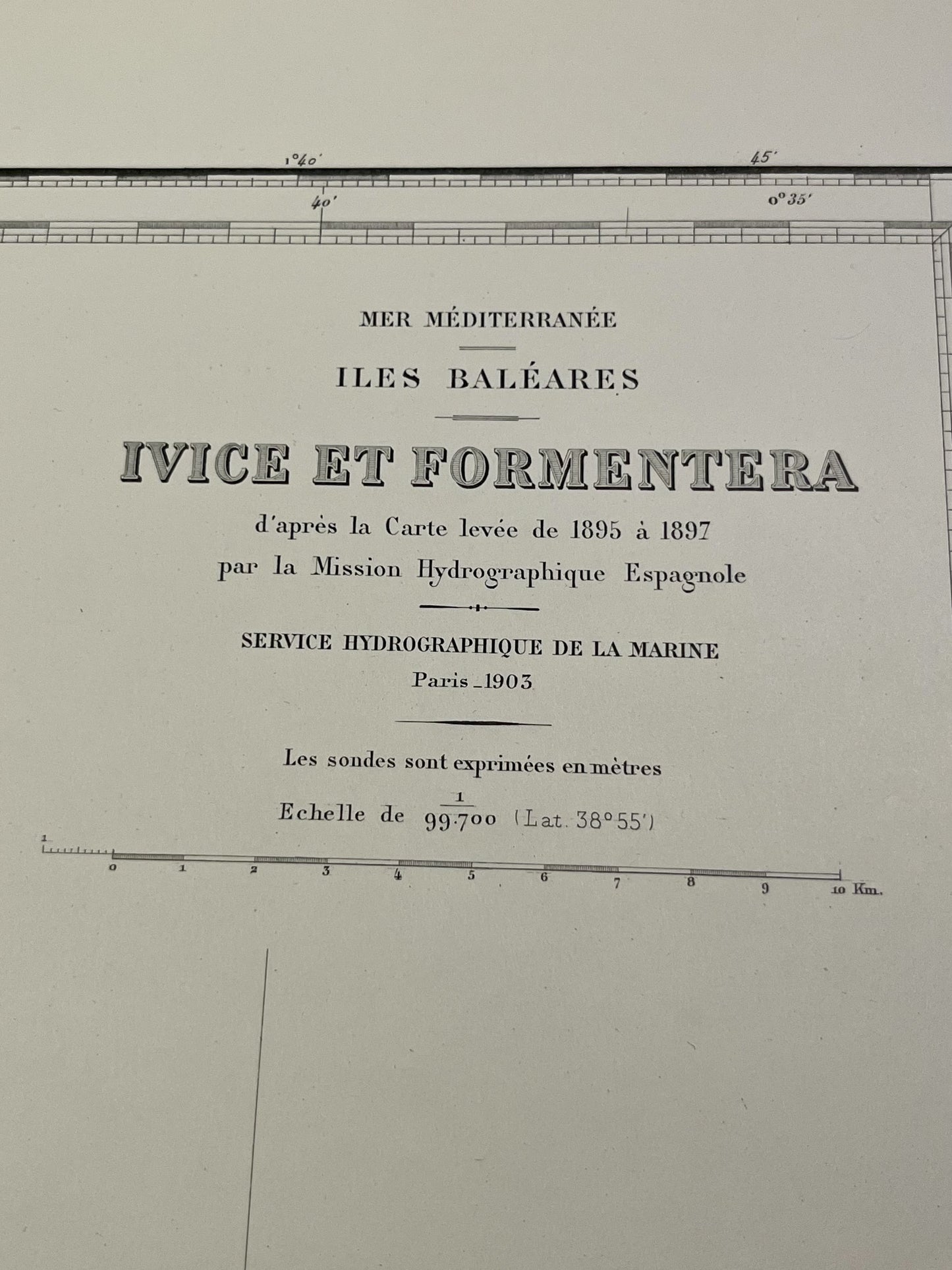 Carte marine ancienne Ibiza Formentera