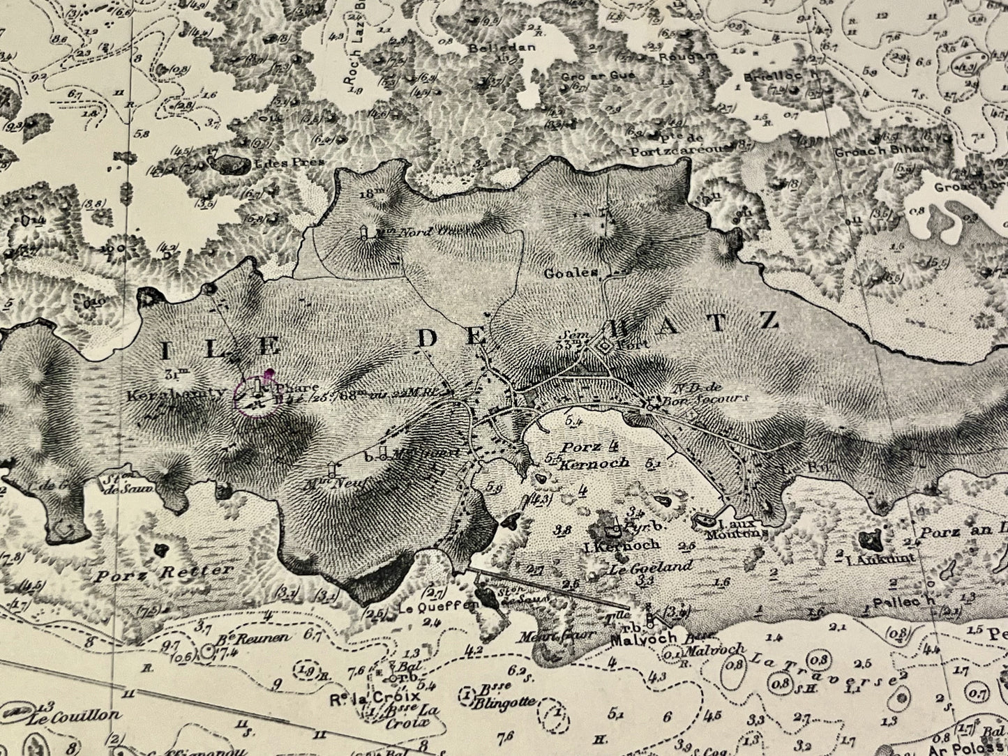 Carte marine ancienne Ile de Batz