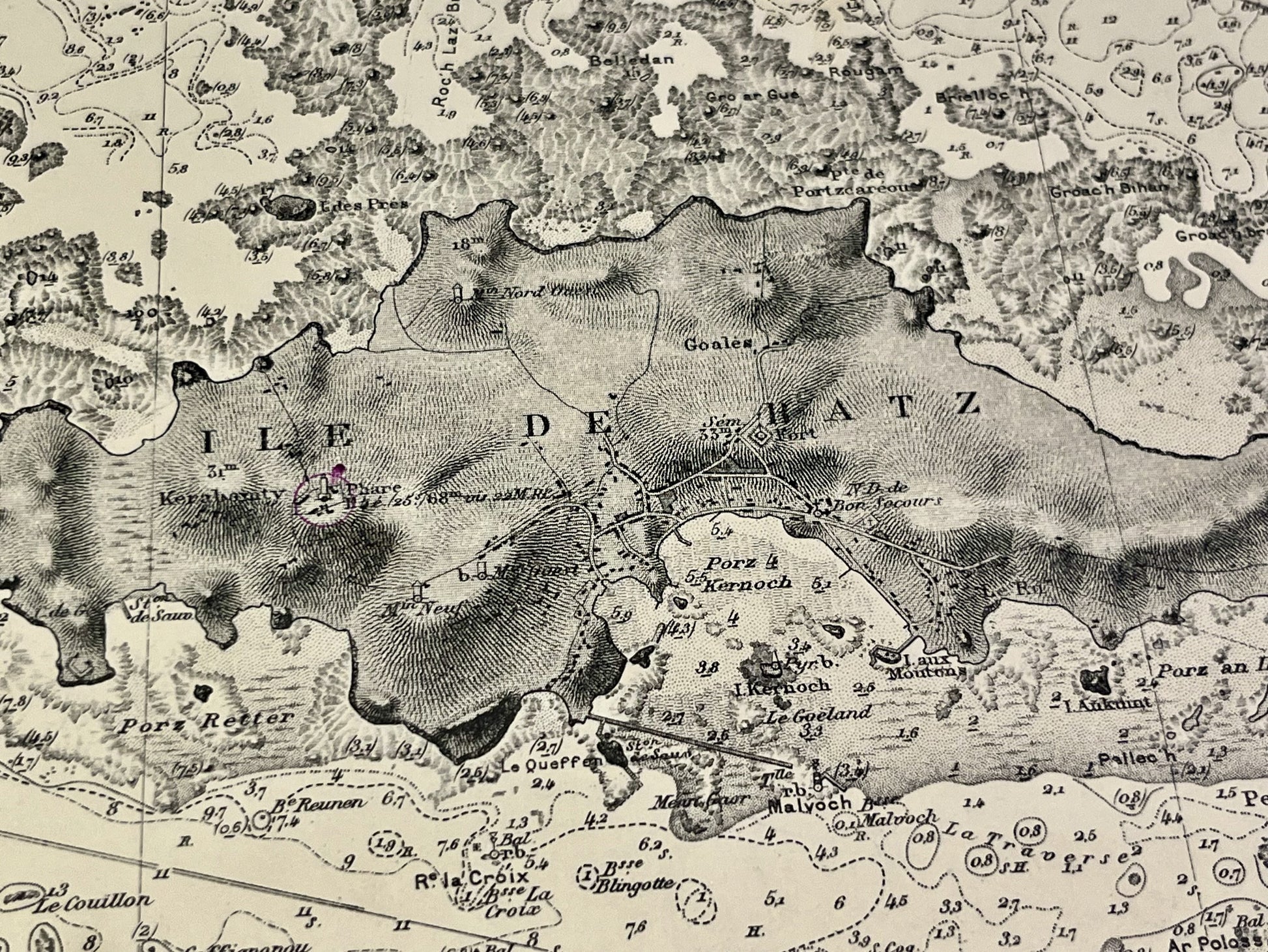 Carte marine ancienne Ile de Batz