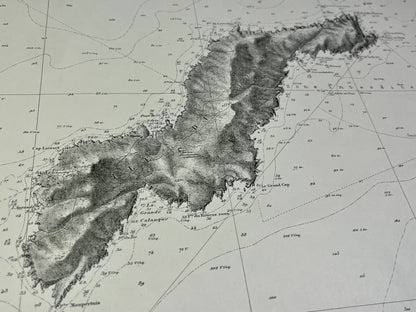 Carte marine ancienne Ile du Levant Var