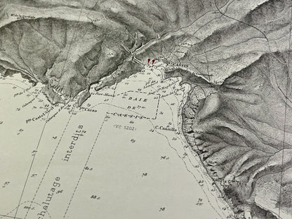Carte marine ancienne Marseille Cassis