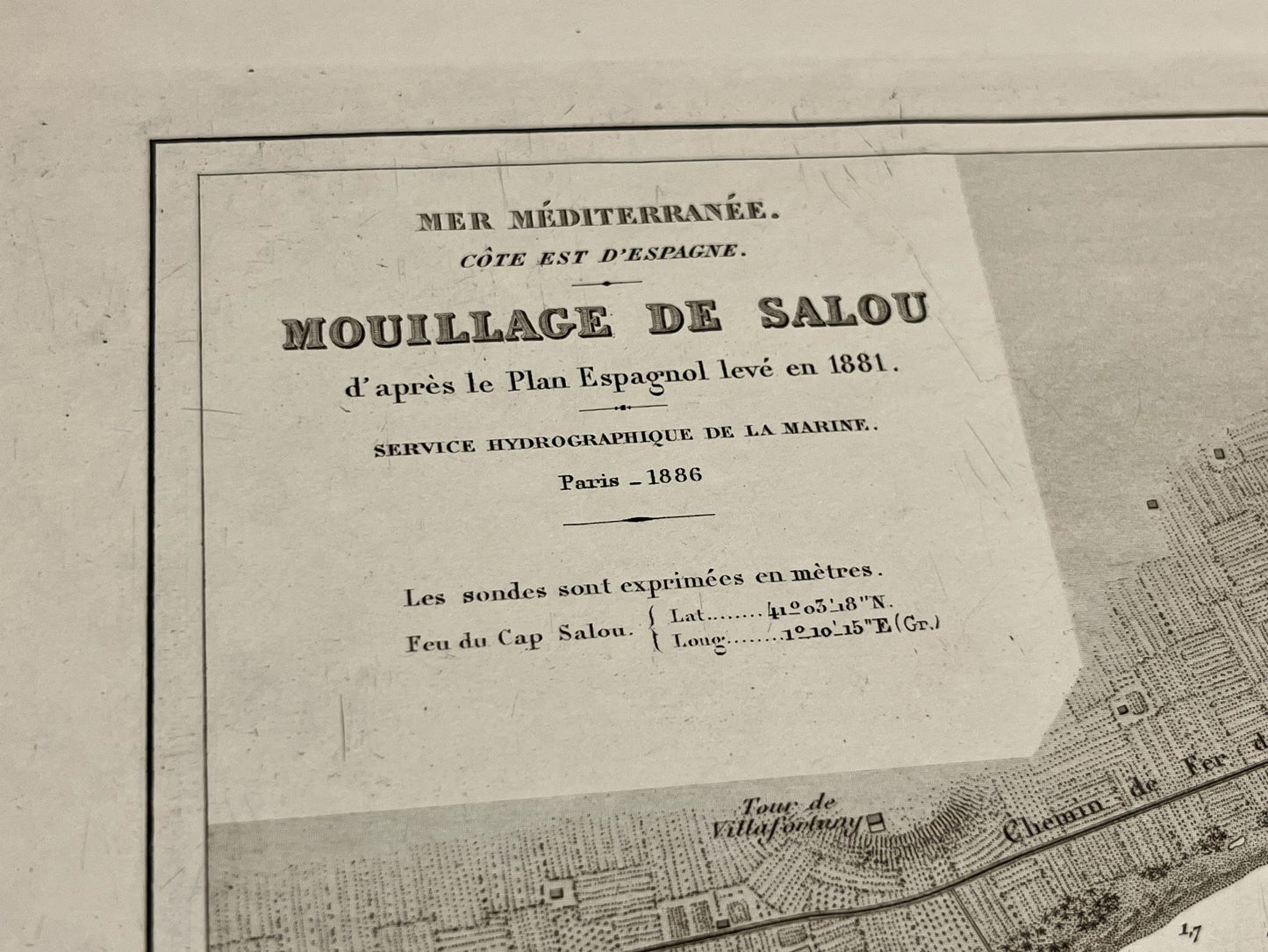 Carte marine ancienne Mouillage de Salou