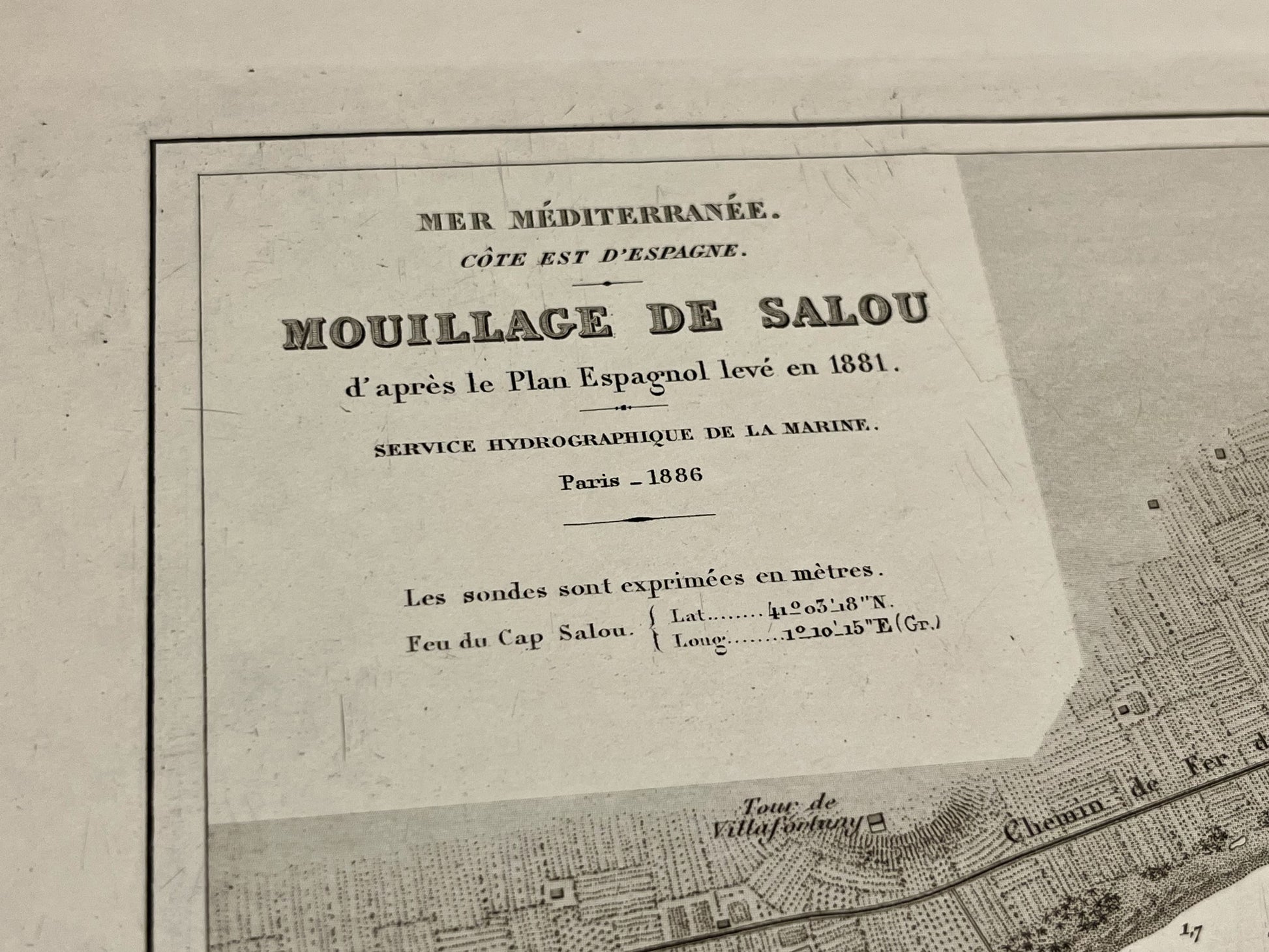 Carte marine ancienne Mouillage de Salou