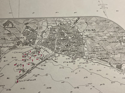Carte marine ancienne Palma de Majorque