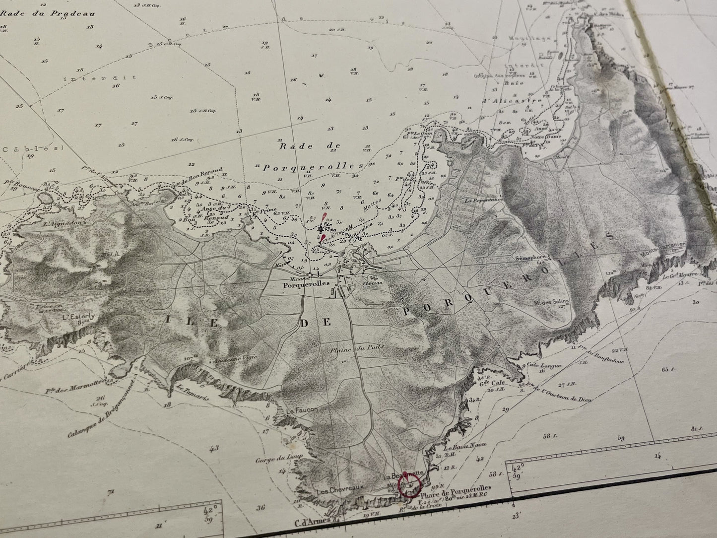 Carte marine ancienne Porquerolles