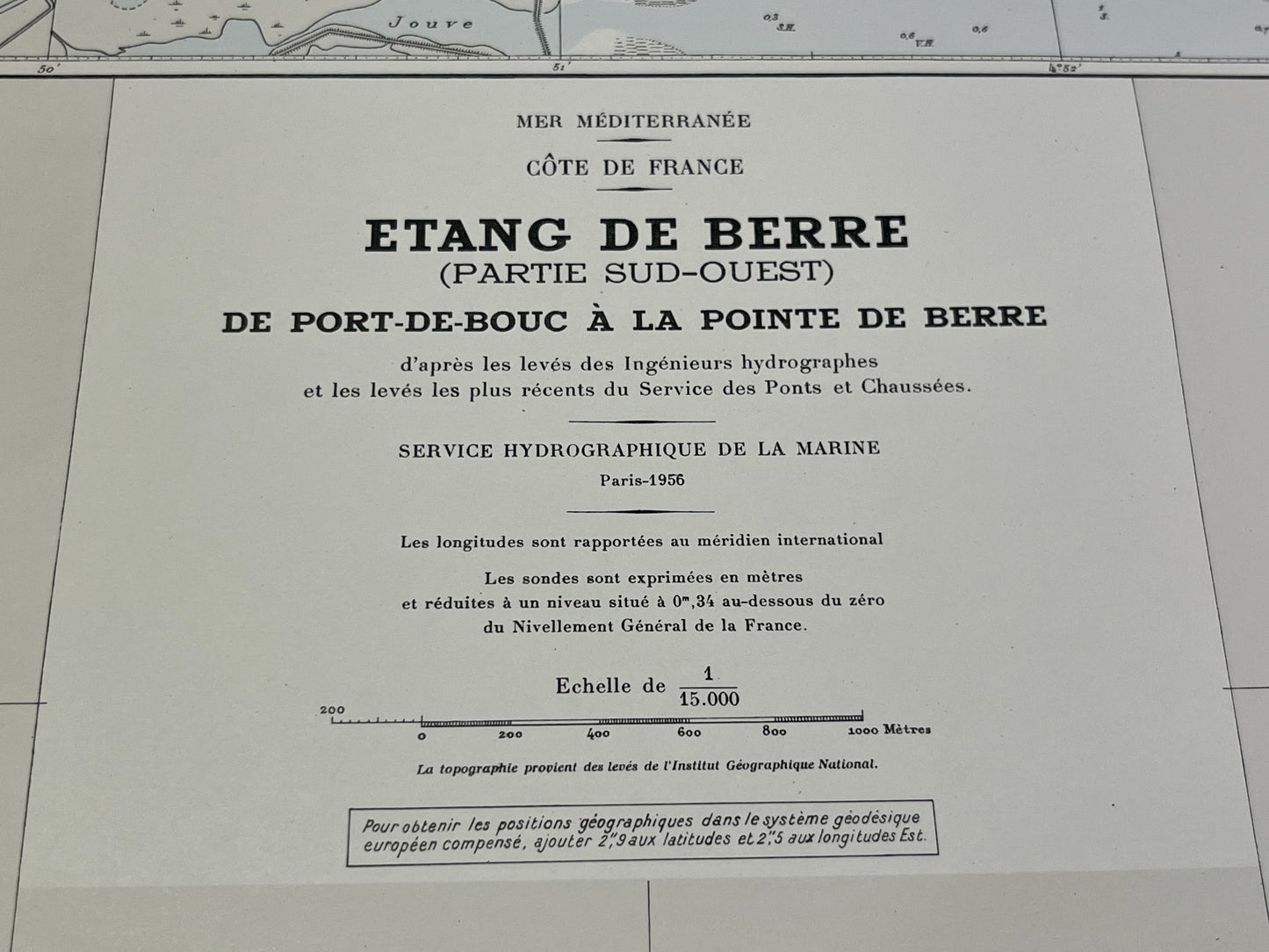 Carte marine ancienne Port-de-Bouc Pointe de Berre