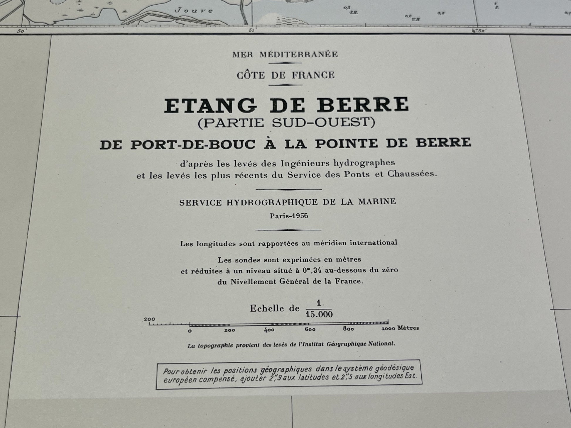 Carte marine ancienne Port-de-Bouc Pointe de Berre