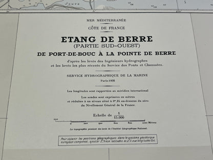 Carte marine ancienne Port-de-Bouc Pointe de Berre