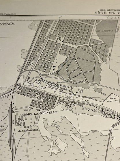 Carte marine ancienne Port-la-Nouvelle