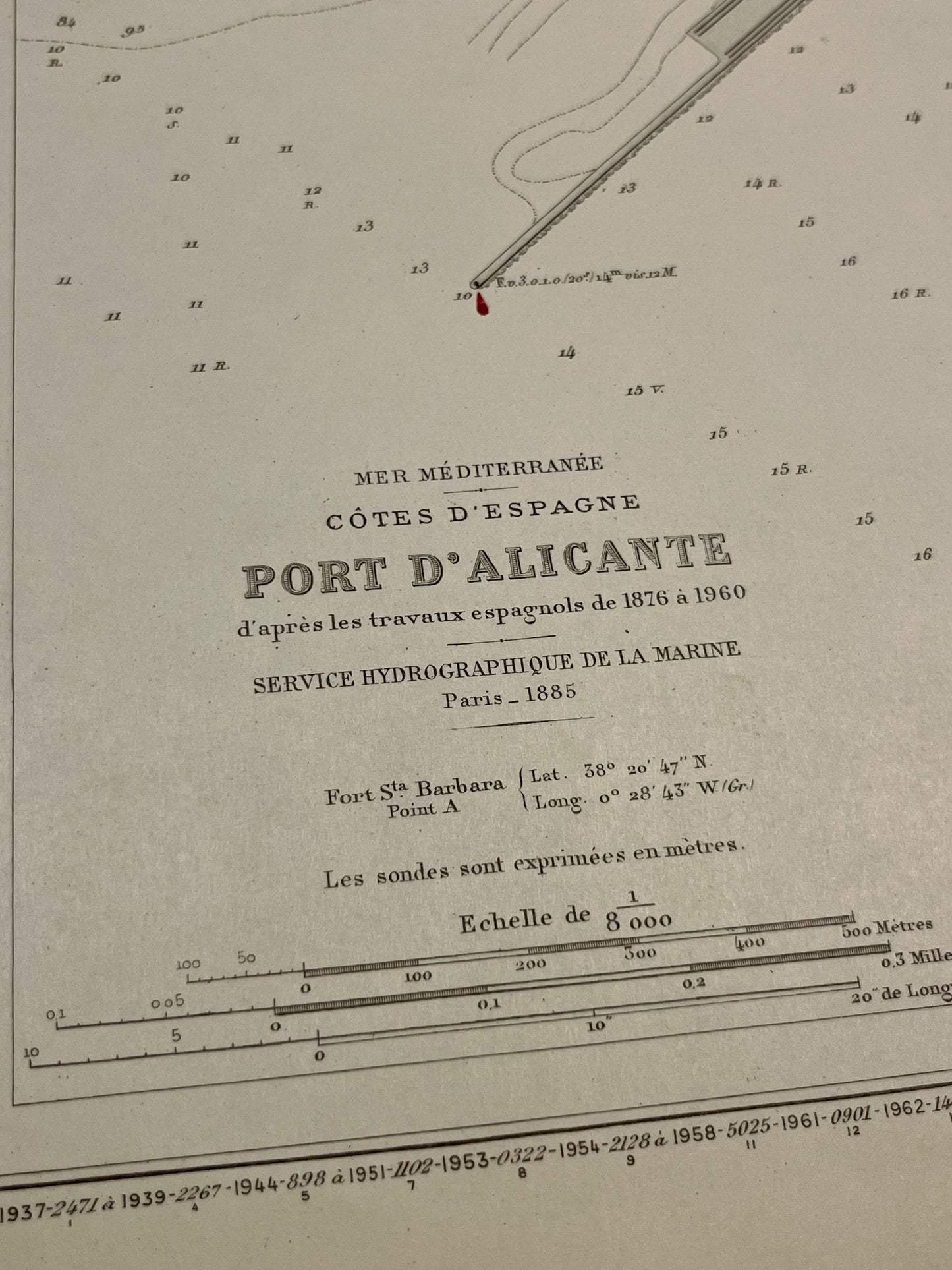 Carte marine ancienne Port Alicante