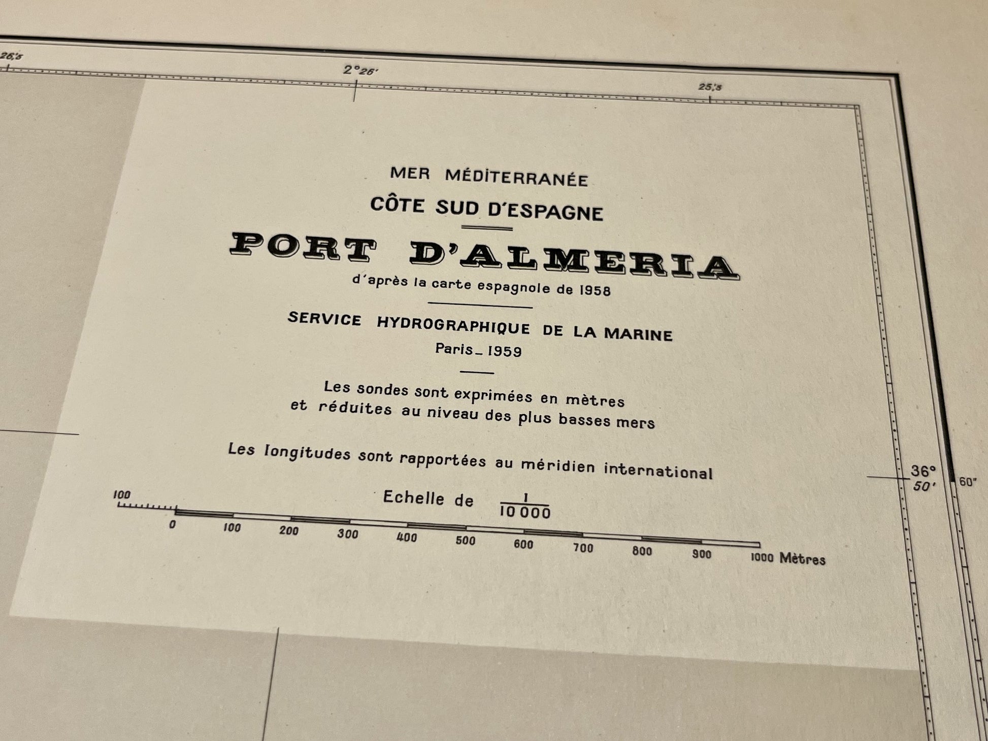 Carte marine ancienne Port Almeria