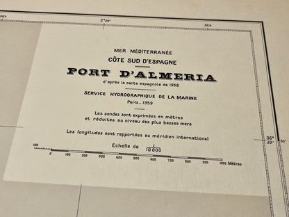 Carte marine ancienne Port Almeria