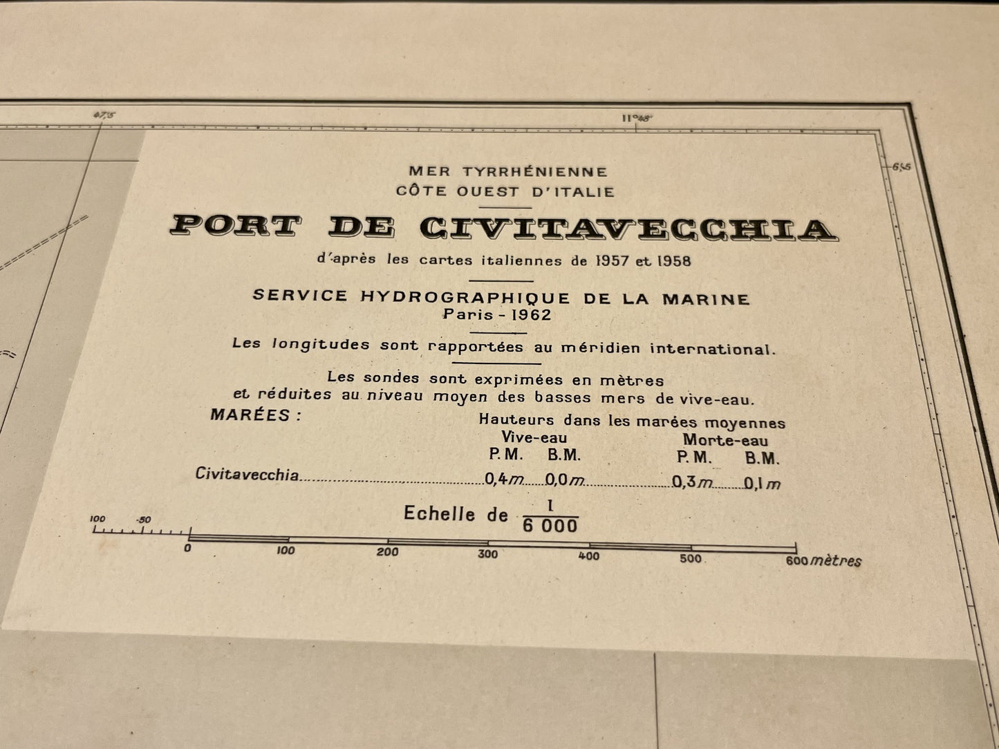 Carte marine ancienne Port de Civitavecchia