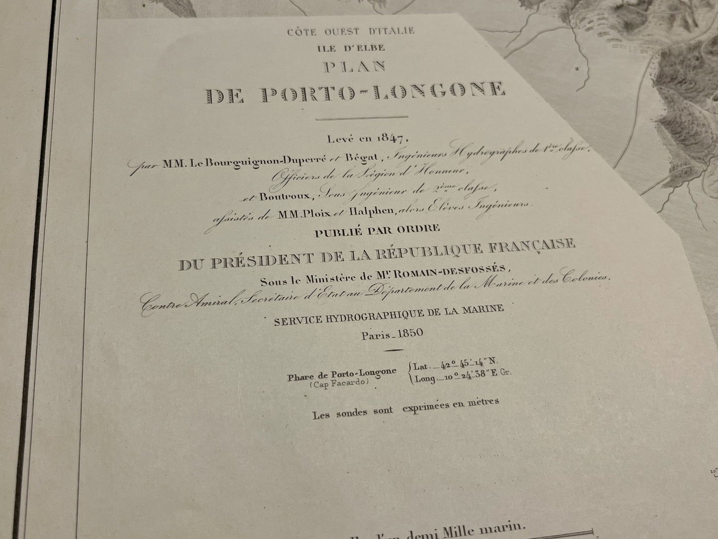 Carte marine ancienne Porto Azzuro Elbe