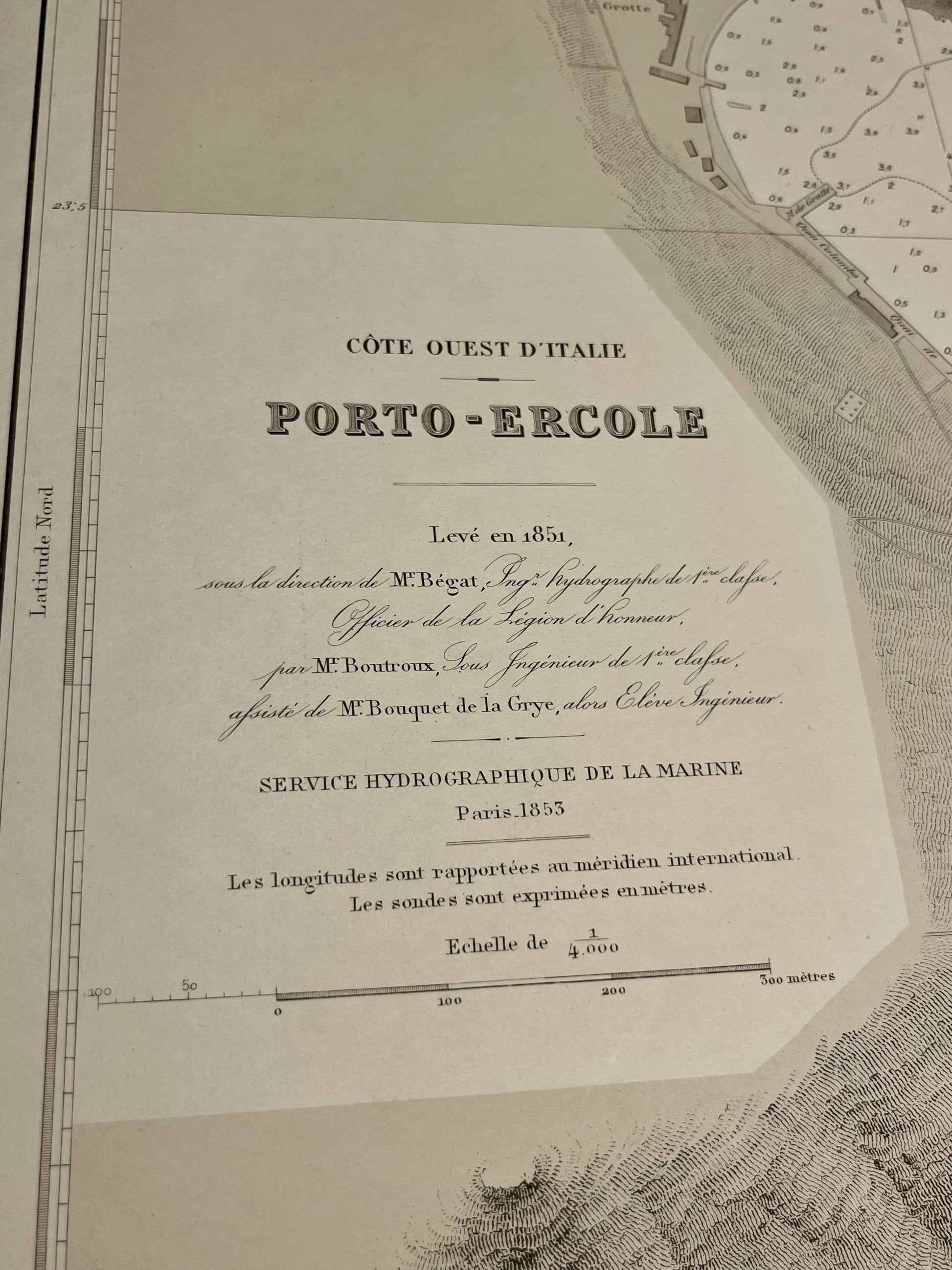 Carte marine ancienne Porto Ercole Italie