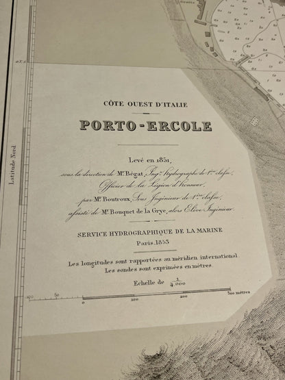 Carte marine ancienne Porto Ercole Italie