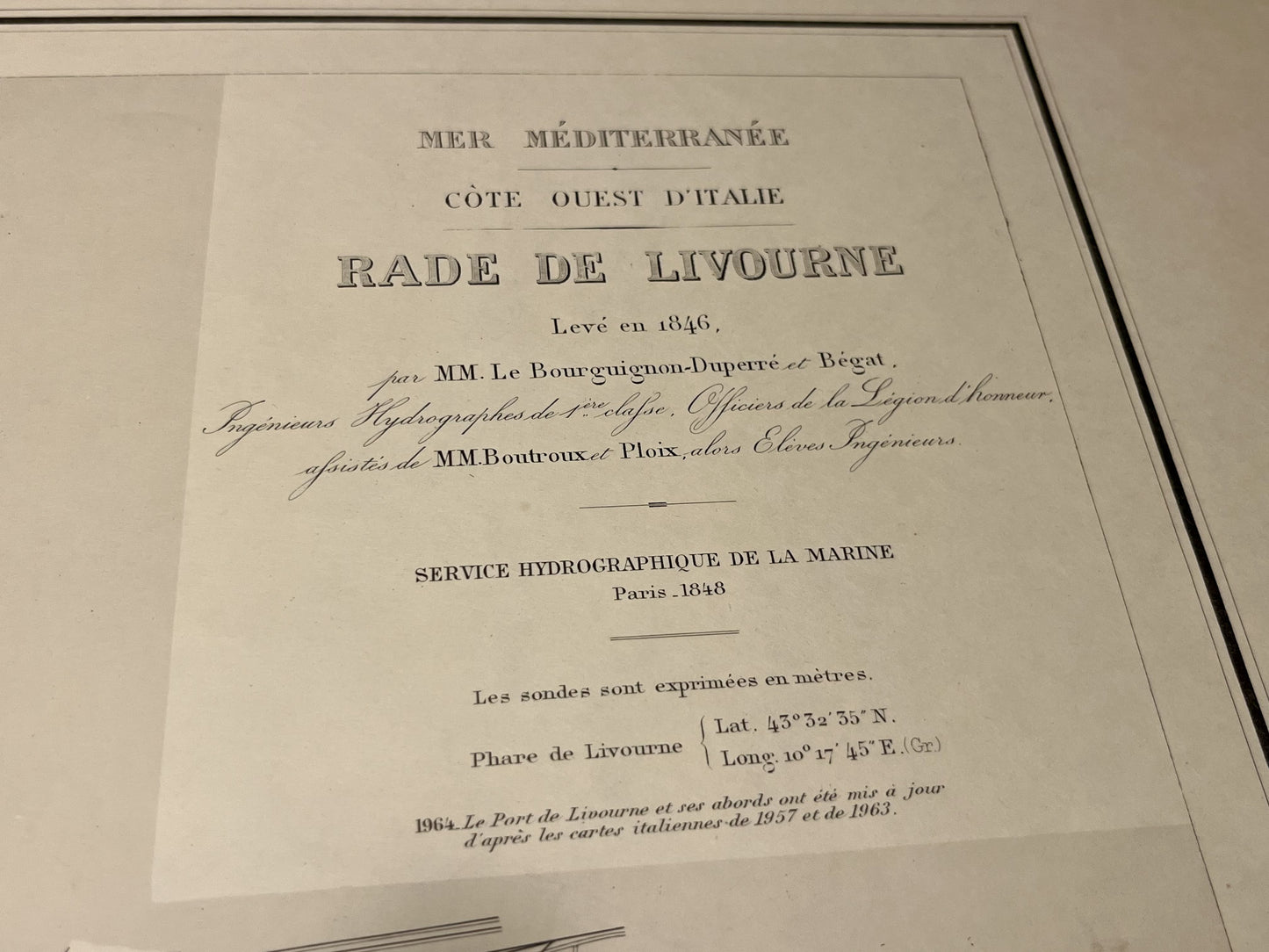 Carte marine ancienne Rade Livourne