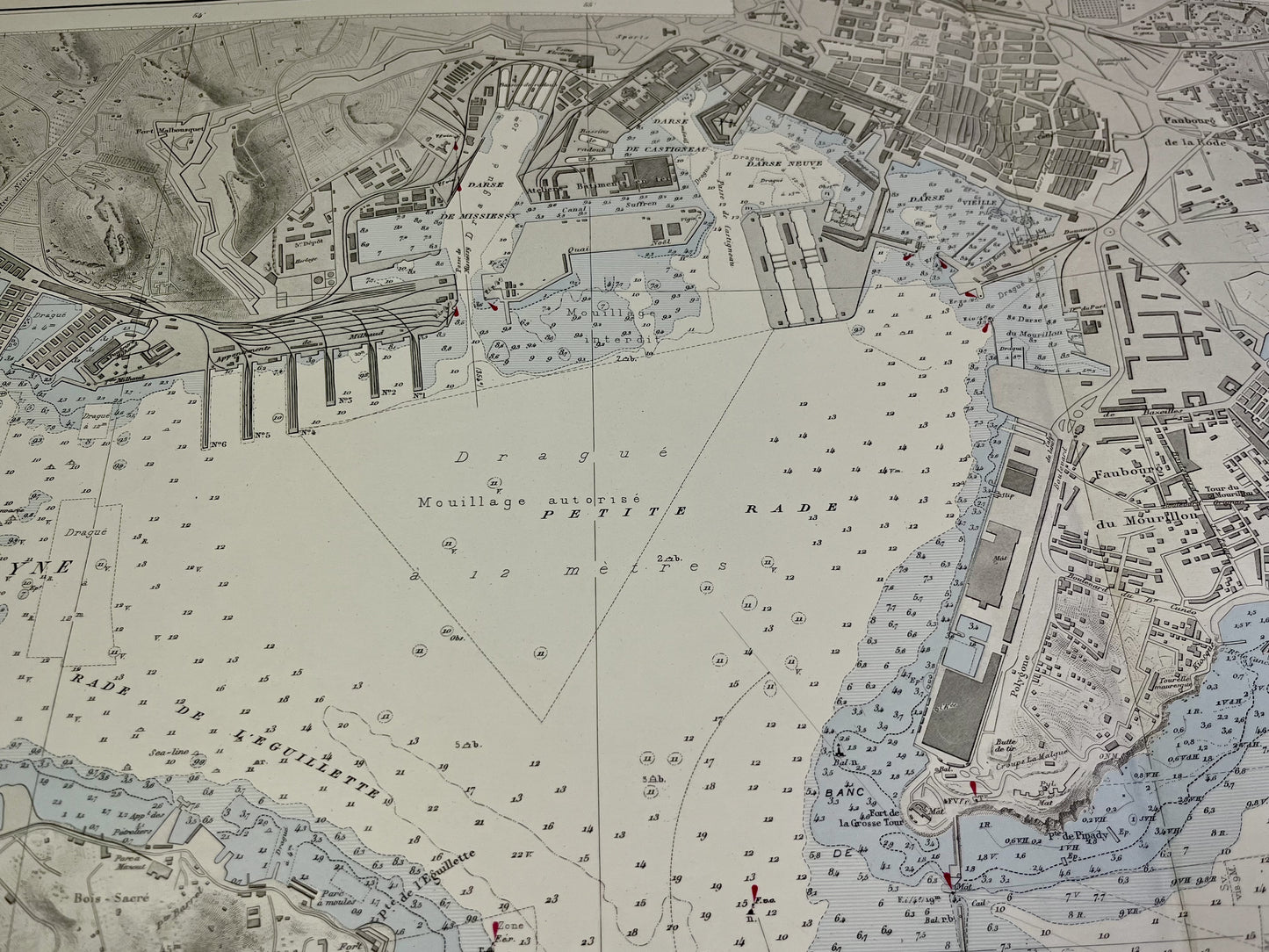 Carte marine ancienne Rade de Toulon