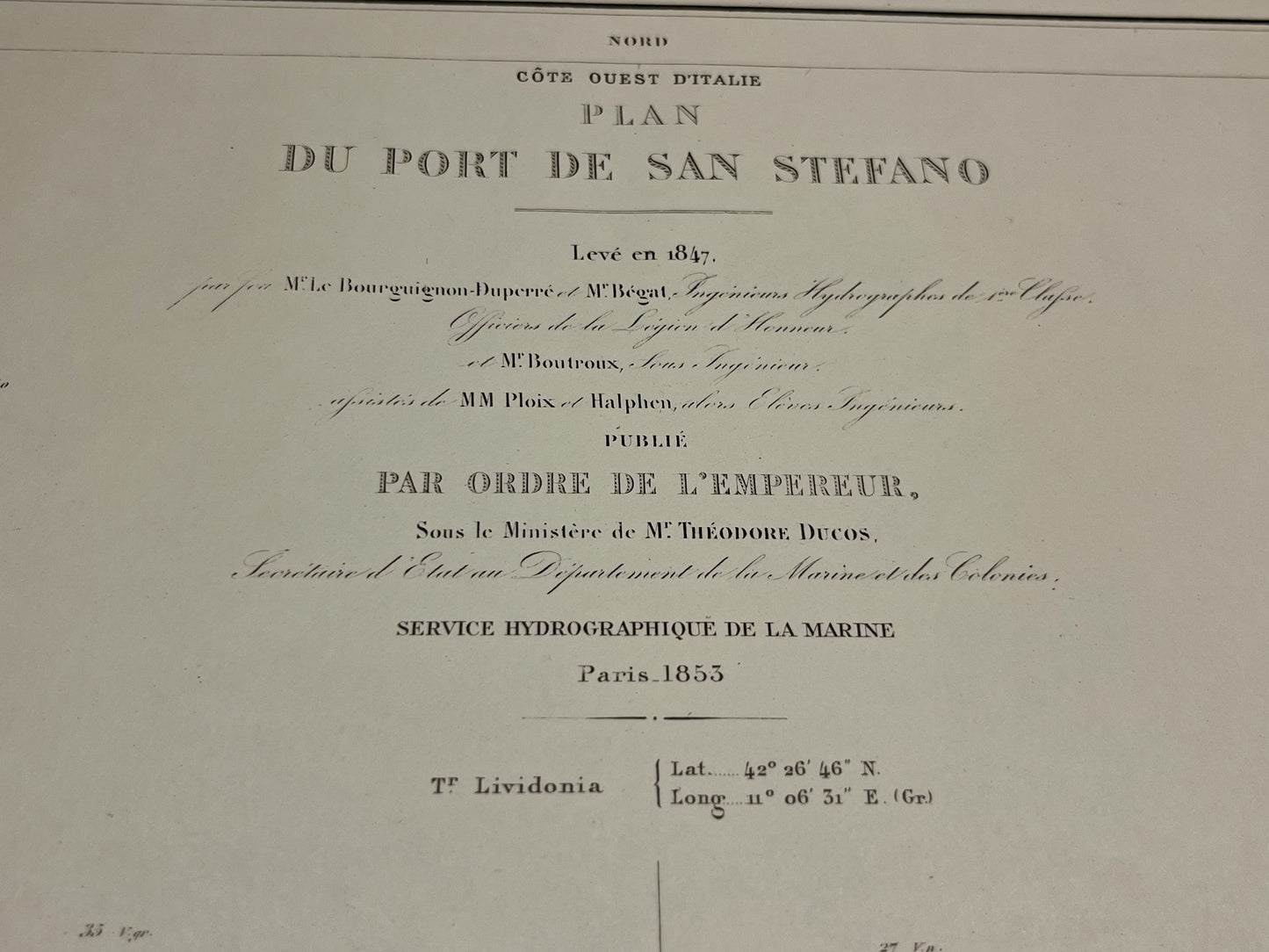 Carte marine ancienne San Stefano