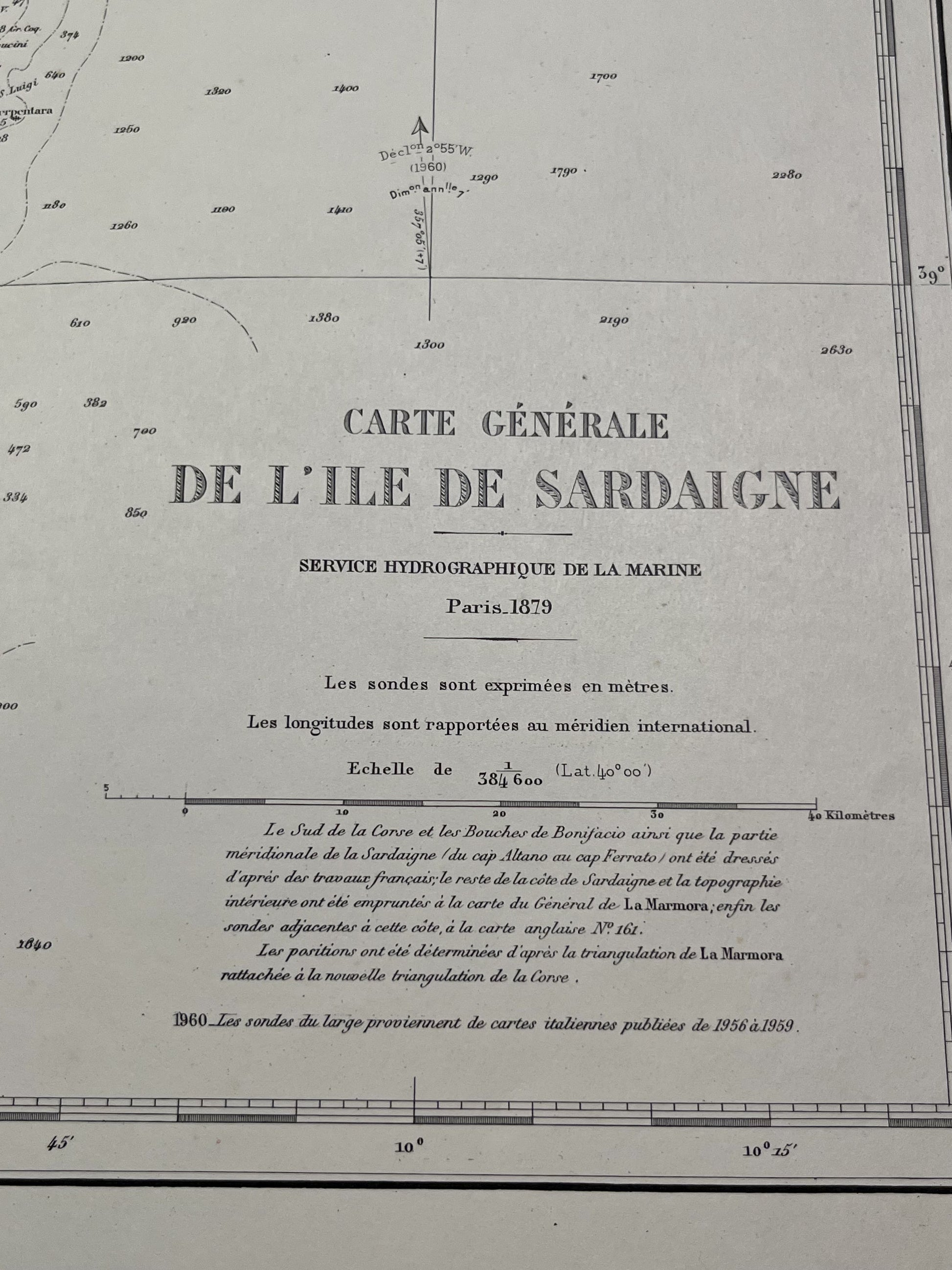Carte marine ancienne Sardaigne