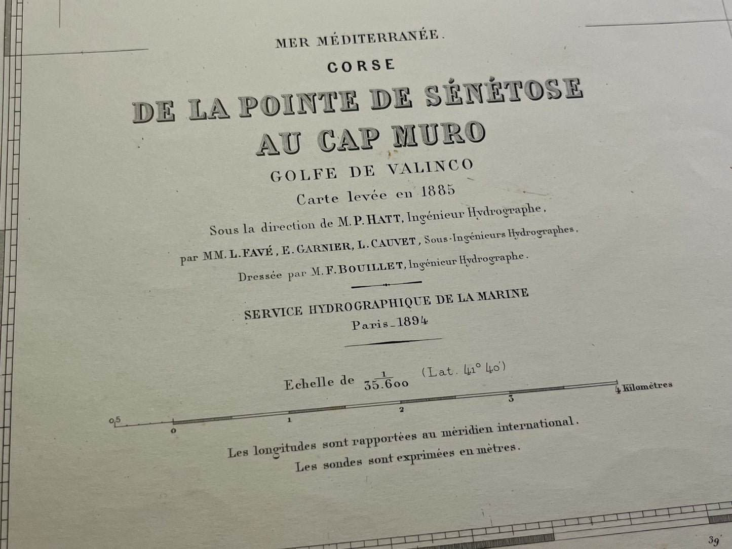 Carte marine ancienne Senetose Muro