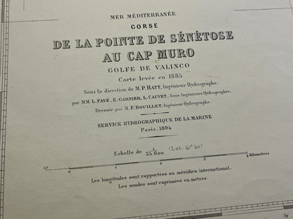 Carte marine ancienne Senetose Muro